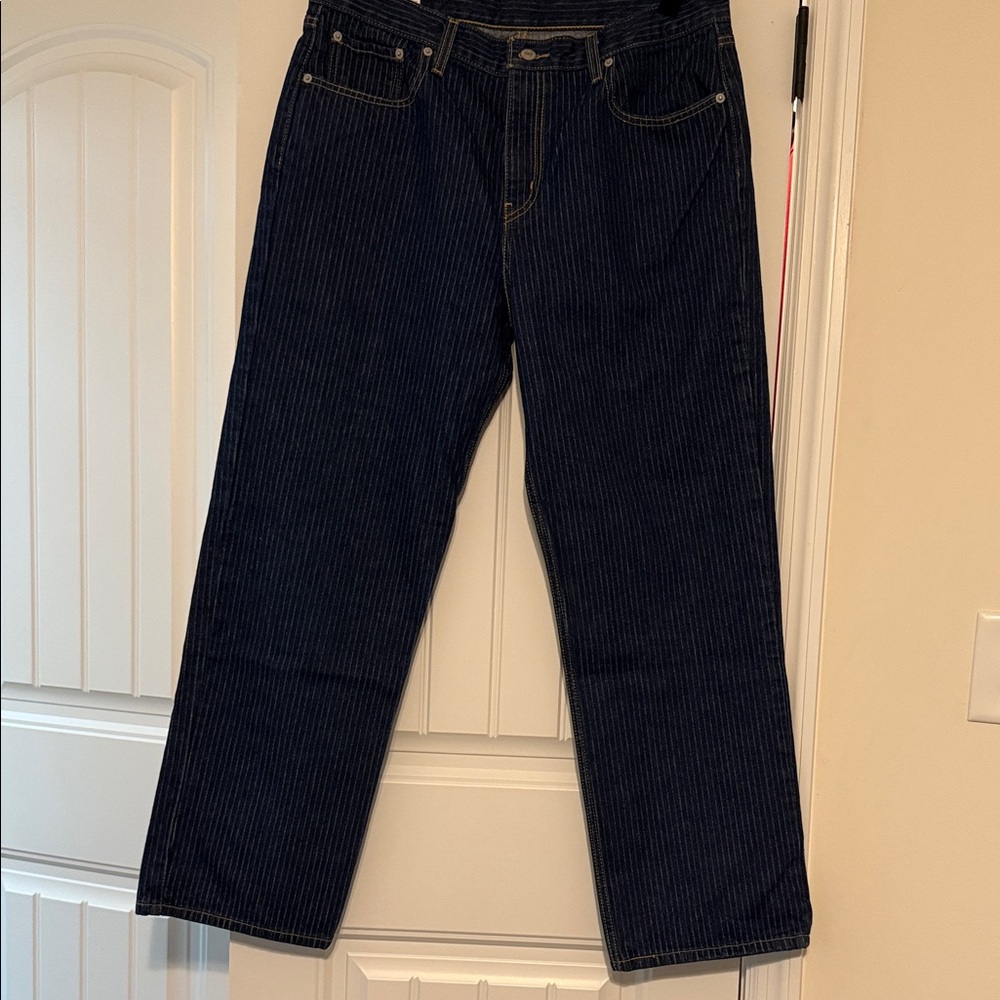 Levi's Men's Dark Blue Striped Jeans